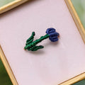 Purple Tulip Flower Macrame Adjustable Ring