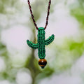 Handmade Cute Cactus Macrame Necklace