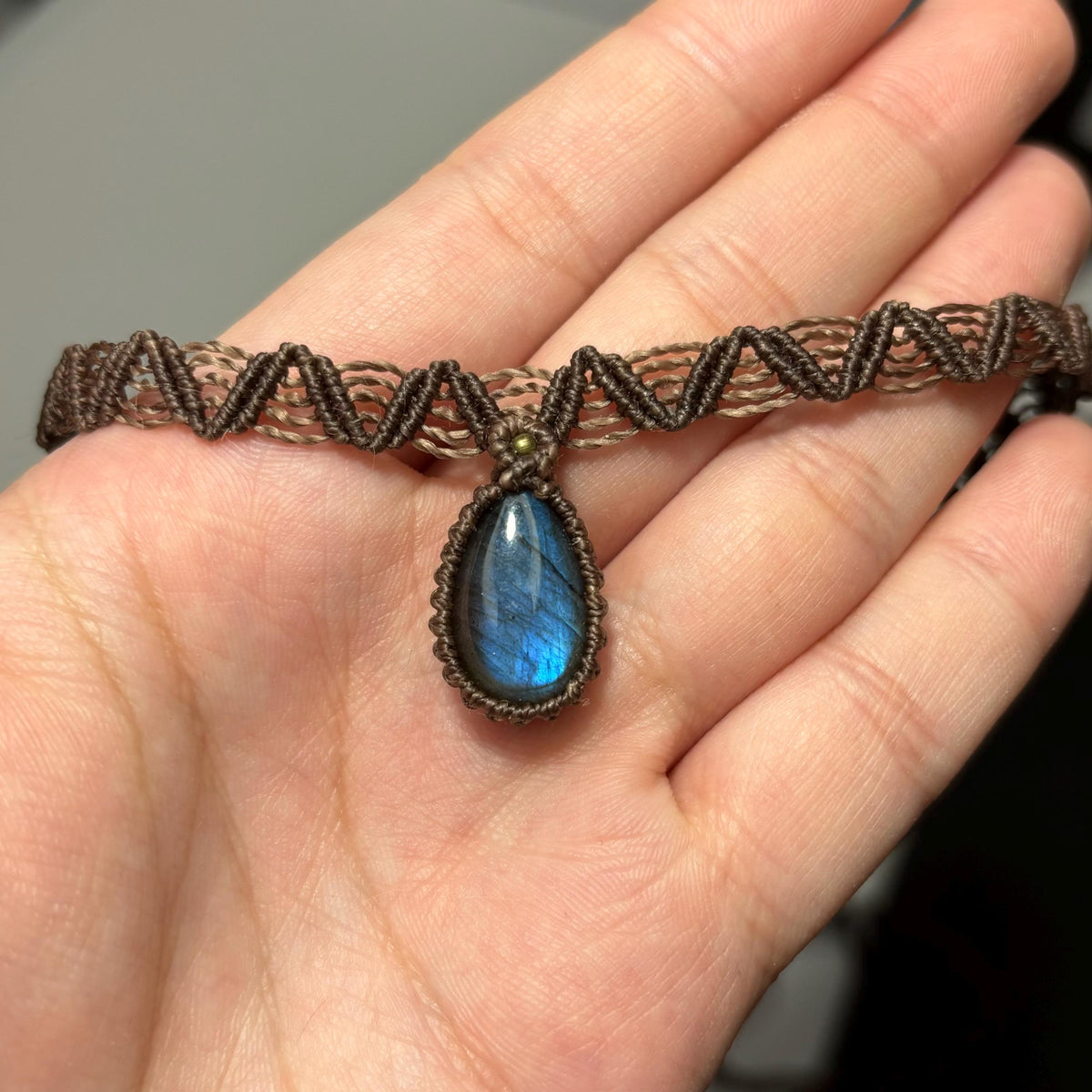 Labradorite Macrame Choker