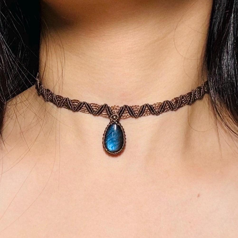 Labradorite Macrame Choker