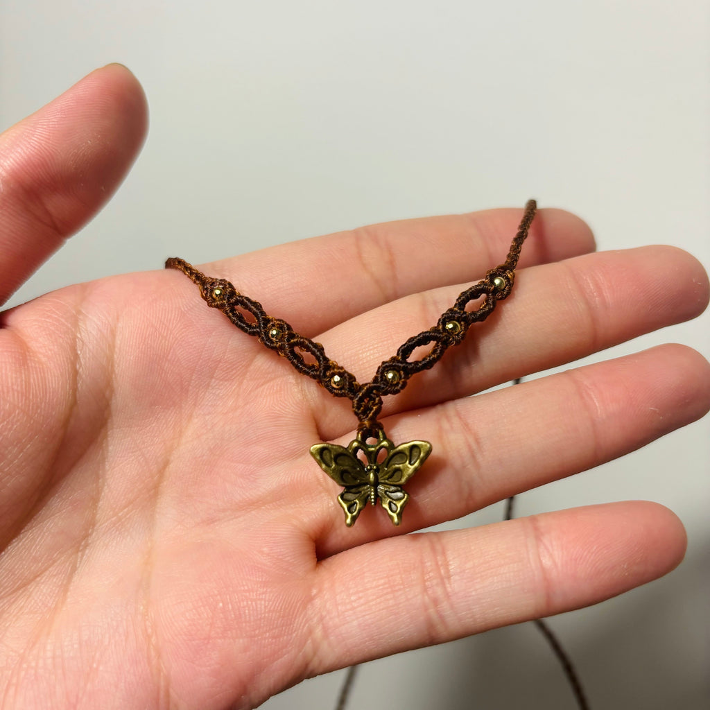 Butterfly Macrame Necklace