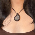 Natural Ammolite Macrame Fossil Necklace |