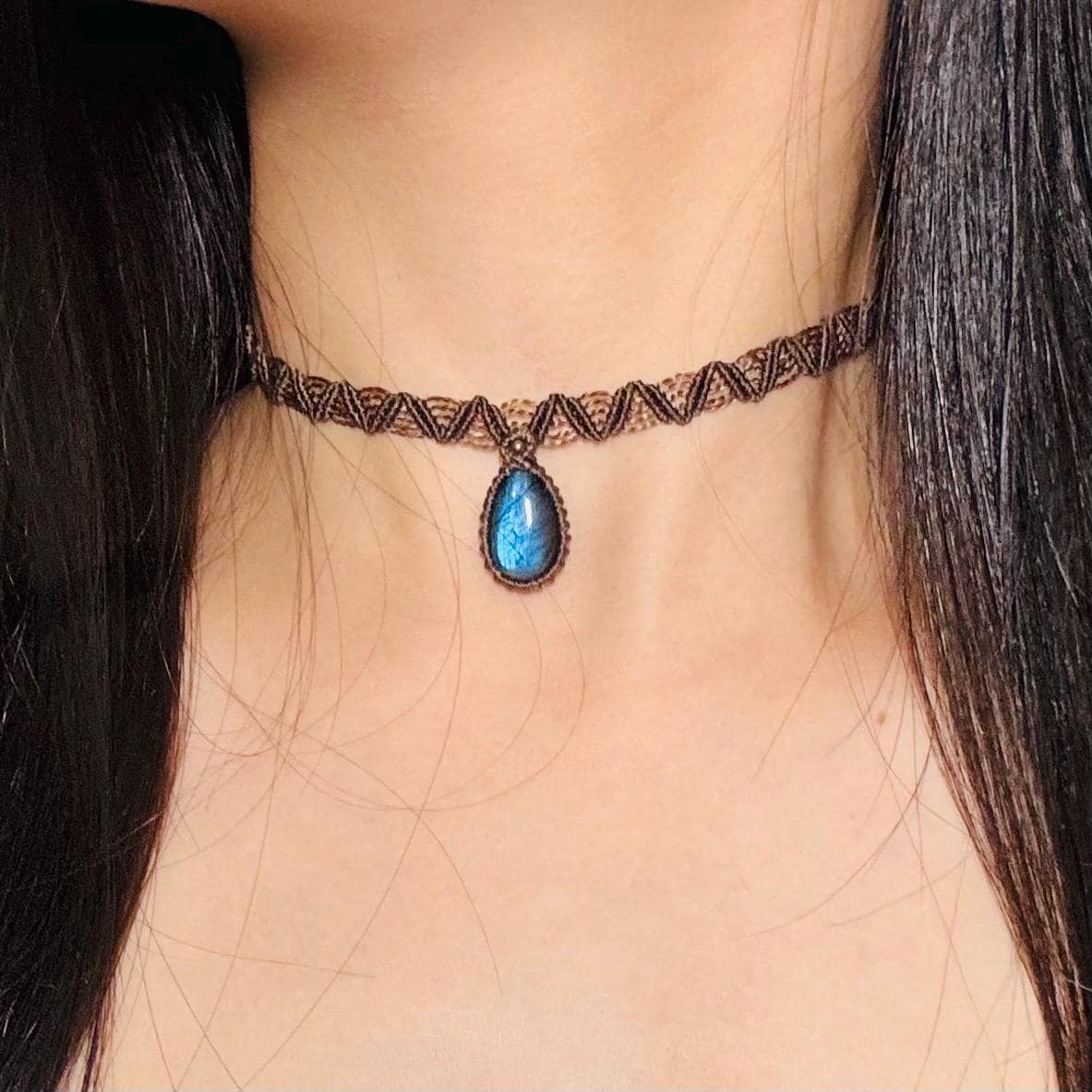 Labradorite Macrame Choker