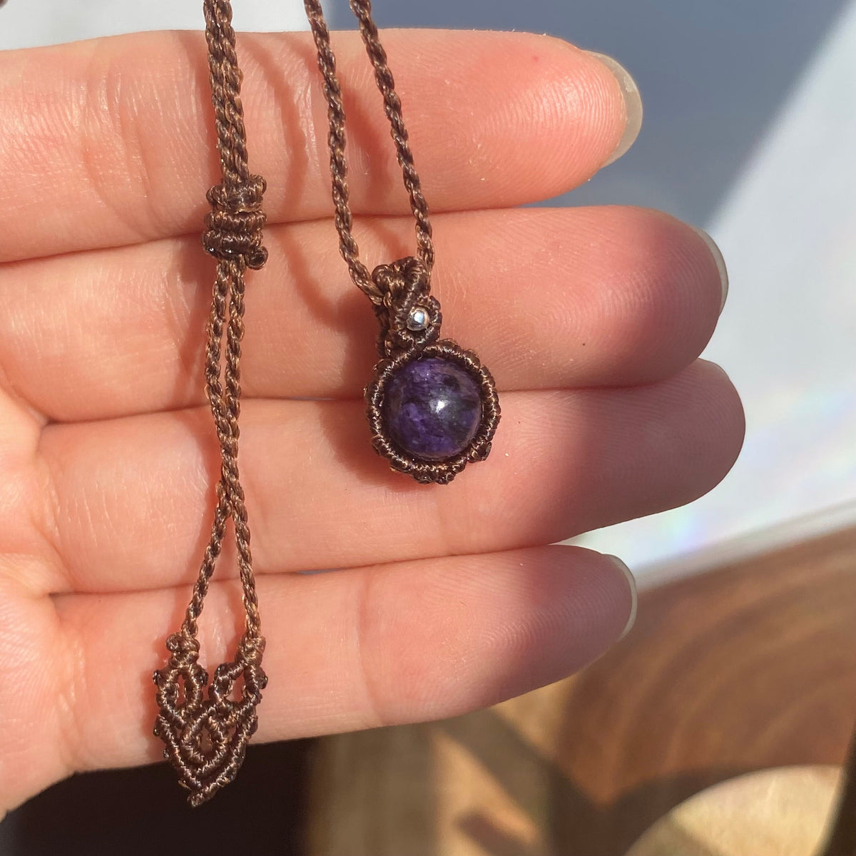 Charoite  Macrame Necklace