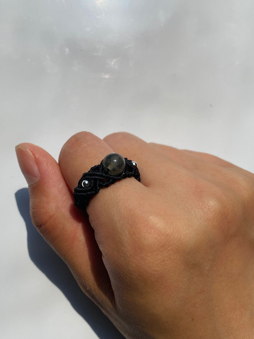 Amethyst Macrame Ring