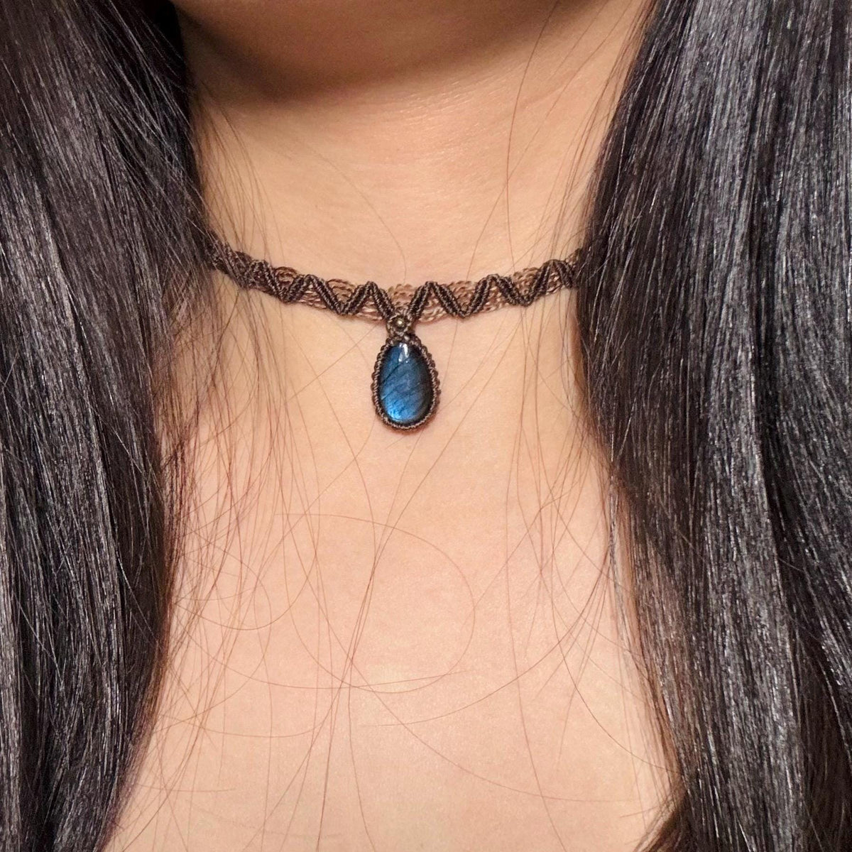 Labradorite Macrame Choker