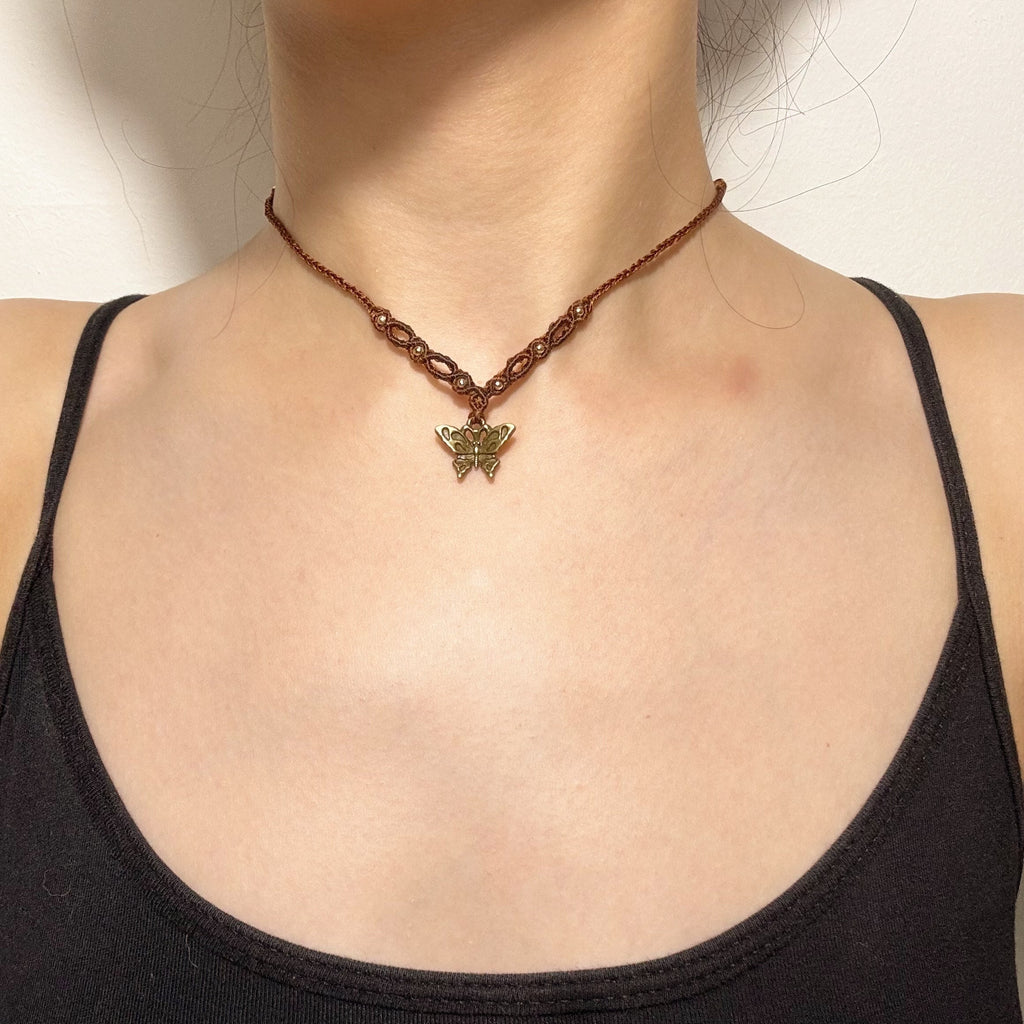 Butterfly Macrame Necklace